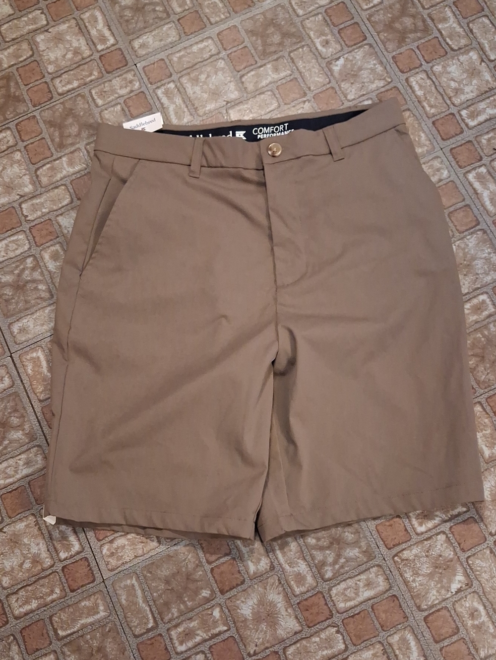 Saddlebred Men’s Flat Front Khaki Shorts Size 32 New
